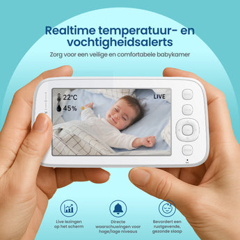 Babymonitor met realtime temperatuur en vochtigheidsalerts