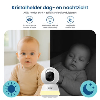 afbeelding van baby met dag en nachtzicht van camera