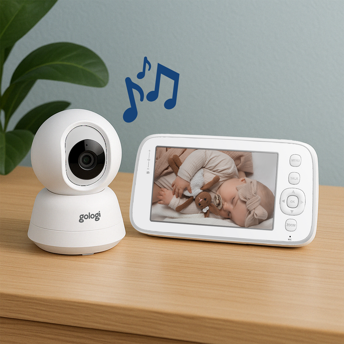 camera en babyfoon monitor naast elkaar