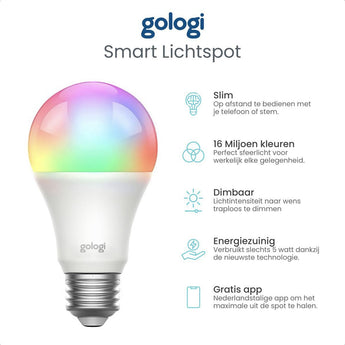 Slimme e27 bulb lamp - RGB - Gologi