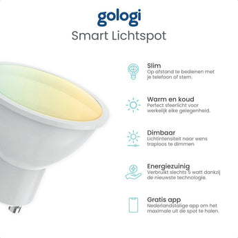 Slimme GU10 Spot - CCT - Gologi