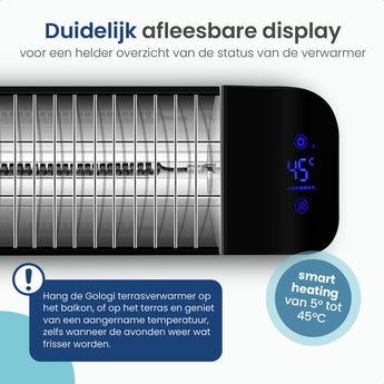 Slimme Terrasverwarmer - 2000W - Gologi